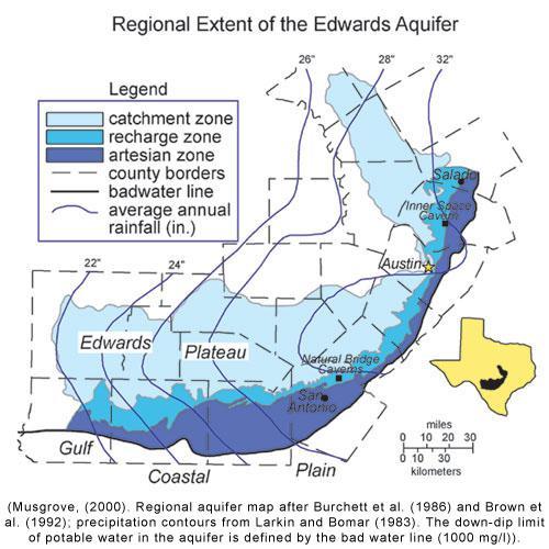 EDWARDS IS A LARGE, COMPLEX SYSTEM RECHARGE ZONE VS BASIN Basin: