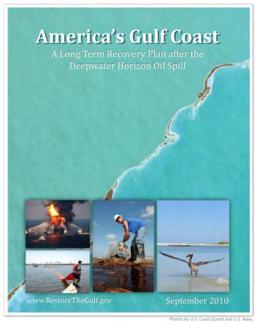 Gulf Coast Ecosystem Restoration Task Force - Overview Recommended by Navy Secretary Ray Mabus report America s Gulf Coast: A Long-term Recovery Plan after the Deepwater Horizon Oil Spill Chair: Lisa