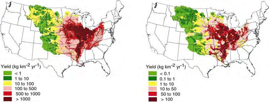 Nutrient Loading Model: SPARROW (USGS) (A) Total Nitrogen (B)