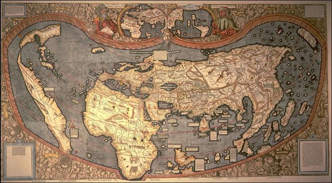 Map desired Martin Waldseemüller's World Map of 1507, the