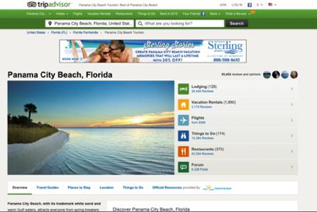 Trip Advisor Partners can own two banners on the PCB Trip Advisor page for an enhre month Trip Advisor users are achvely planning travel when visihng this page The 2015 campaign drove awareness by