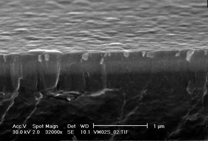 5 at% Zr on Si 30 nm 1 µm homogeneous, columnar growth structures size