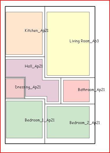 Figure 4 The layout of a 2 room apartment from the current floor of sector A