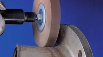 PFER provides unmounted flap wheels with various grit sizes, abrasives and dimensions. The coated abrasive flaps are arranged radially around the tool axis in a fan-type configuration.