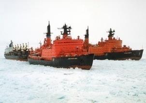 Building of a powerful atomic icebreaking fleet and infrastructure on the coast of the Kara sea