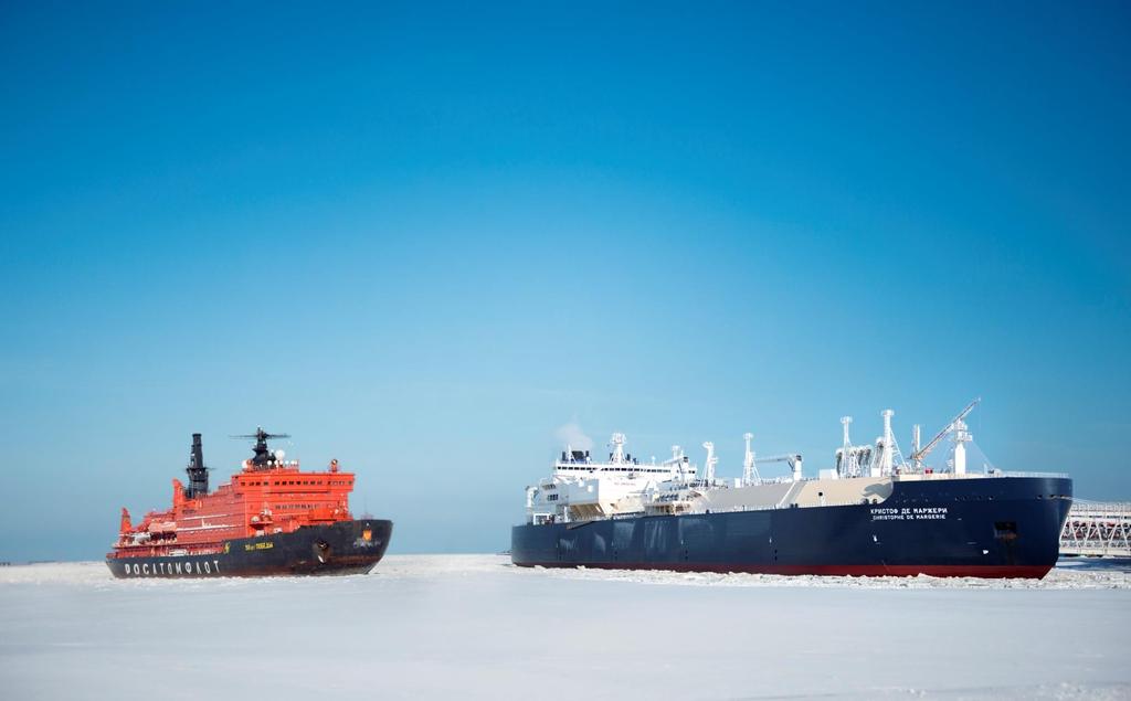 Liquefied Natural Gas from Yamal LNG is performed by the Fleet of 15 LNG tankers escorted by Atomic Icebreakers Main specifications of the ARC7 tanker: Holding capacity - 170,000 cbm of LNG Output