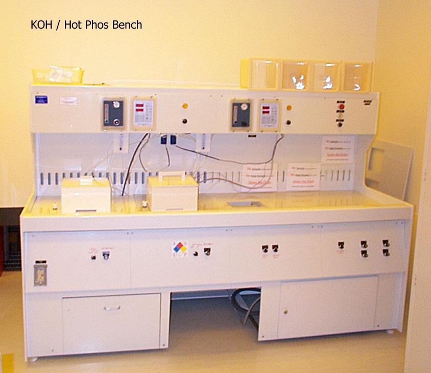 HOT PHOSPHORIC ACID ETCH BENCH Include all Device Wafers Warm up Hot Phosphoric Acid pot to ~165º C Etch Oxynitride in BOE if appropriate 10:1 BOE for ~1 min.