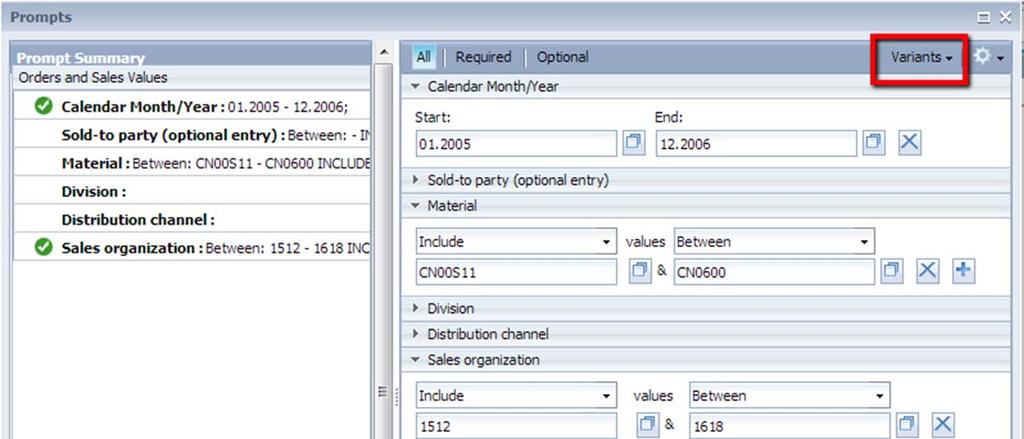 Influencing SAP New Prompt dialog, exclusive to Analysis OLAP