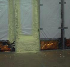 Spray polyurethane foam (SPF), 2" thick closed cell