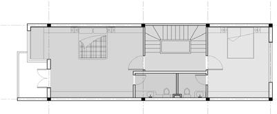 as a typical tube house in this South East Asian country. The land area is 5m width and 21m length while the architect left 30m 2 for the front yard and 6m 2 for the back garden.