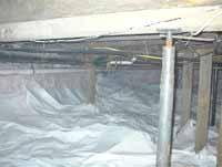 thermal envelope in basements and crawl spaces with unreinforced stone foundations that may be at risk of structural damage from frost if retrofitted with insulation.