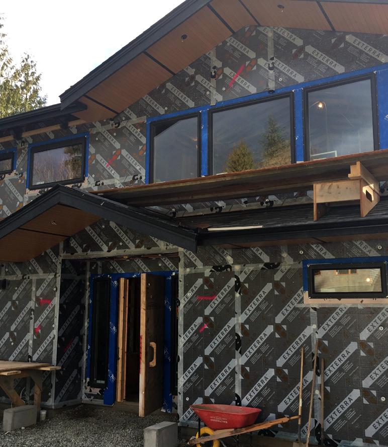 EXTERRA SHEATHING Exterra is coated with a reflective and clear laminate that is perforated to allow the sheathing to breath. When installed the reflective side of Exterra should face to the exterior.