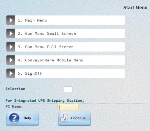 6. In Main Menu 981 Work with UPS Shipping, register the UPS Shipping Station to your Conveyorware network.