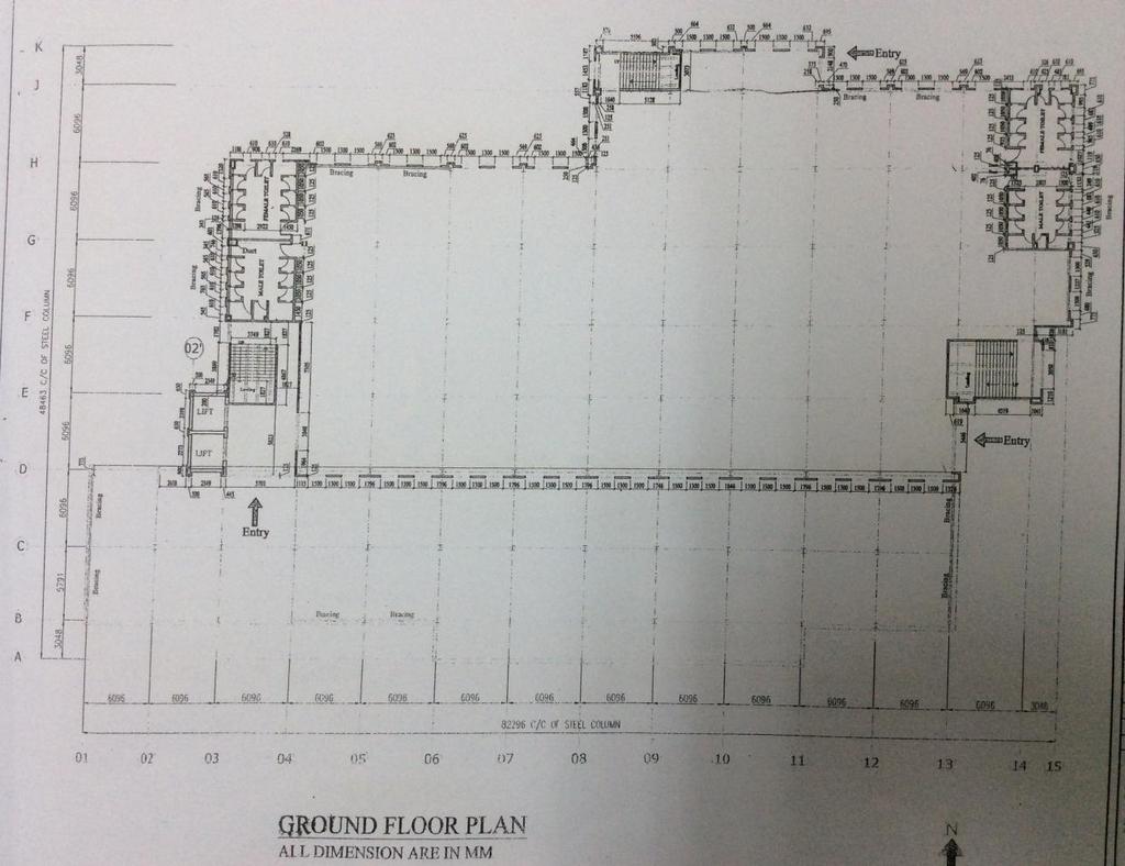 Steel Building Ground, first and typical floor drawings