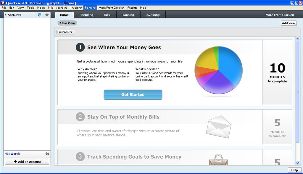 CREATING A NEW QUICKEN ACCOUNT 2011 1.
