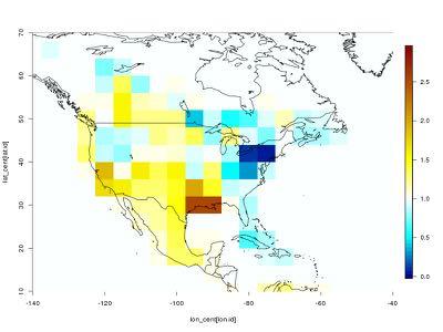 observations daily at 1pm at North American surface sites 2.5 2.