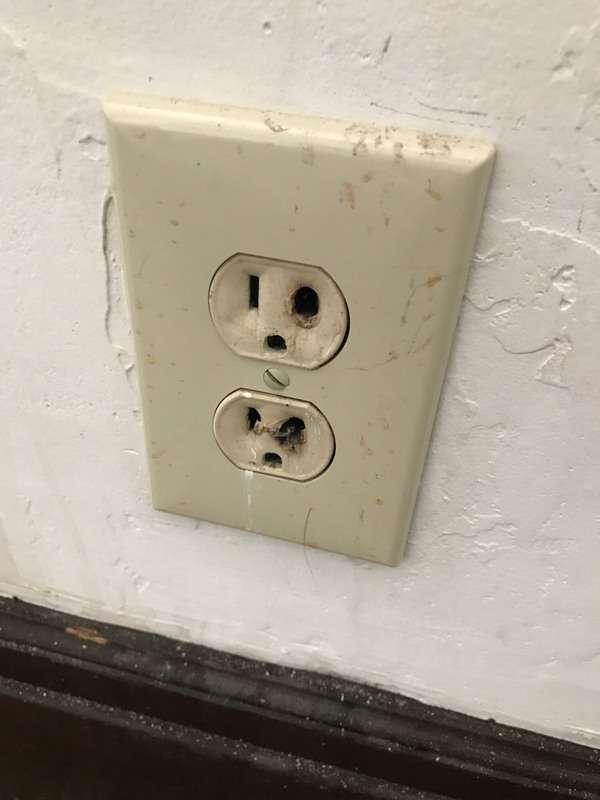 more receptacles are missing a cover plate.