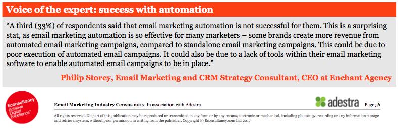 Embrace automation Most retailers are only automating the basics, especially with email marketing, such as a welcome emails for subscribers to email newsletters or product purchases and cart