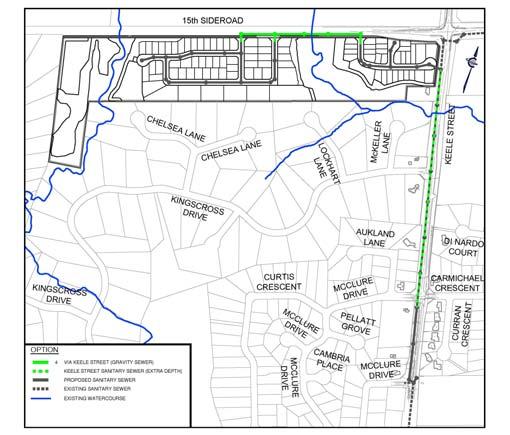 SANITARY SEWER - RECOMMENDED SOLUTION (ALTERNATIVE 4) 15 WATERMAIN - EXISTING AND PROPOSED 16 Existing Water Conditions: Site currently has no water services.