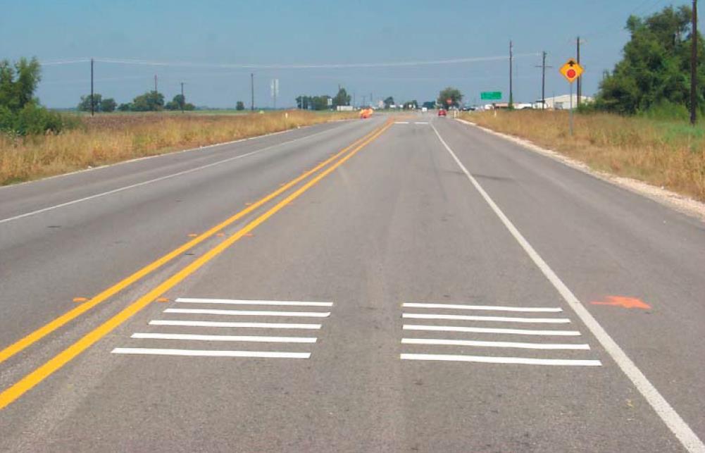 Figure 6-5: Transverse rumble strips in lanes approaching