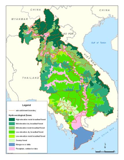 Ecological Zones 21 Developed by WWF in 2006 based on vegetation that would naturally grow there depending upon the latitude, elevation, soils and wetness: High elevation moist broadleaf forest
