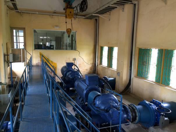 2.6.2 Second pumping station The second pumping station (Figure 8) is installed to deliver purified water from clean water storage tank to the distribution system and it consists of 3 horizontal