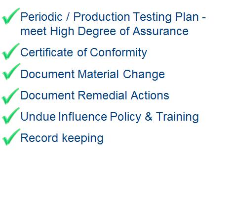 documentation across multiple products and manufacturers CREATE a Production Testing Plan (PTP) referencing test requirements, frequency
