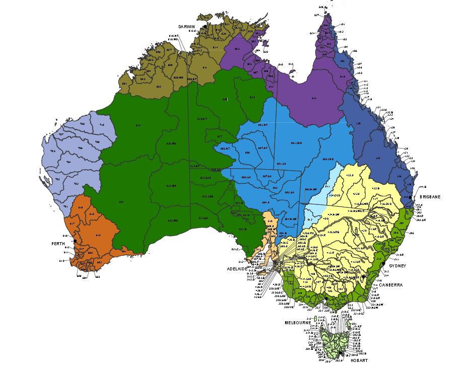 Spatial dimensions Northern Territory Queensland Western Australia South Australia New