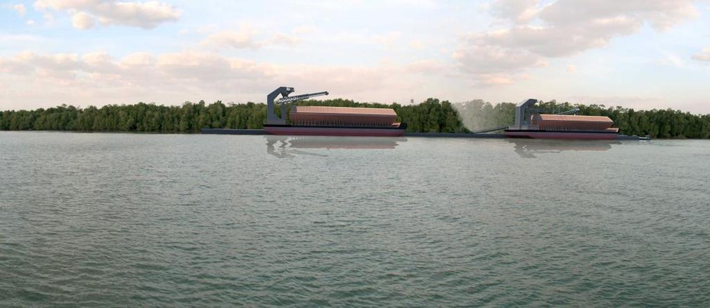 Shallow draught barges will tranship Cape Alumina s product