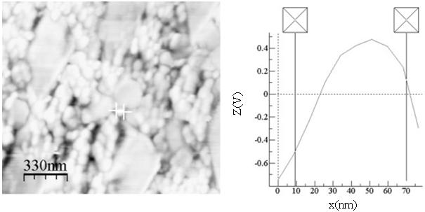 Fig. 7: Line profile of apatite Nano particle on Y-TZP for 15 days RESULTS AND DISCUSSION The phase transformation of zirconia from tetragonal to monoclinic structure was based on the reaction with