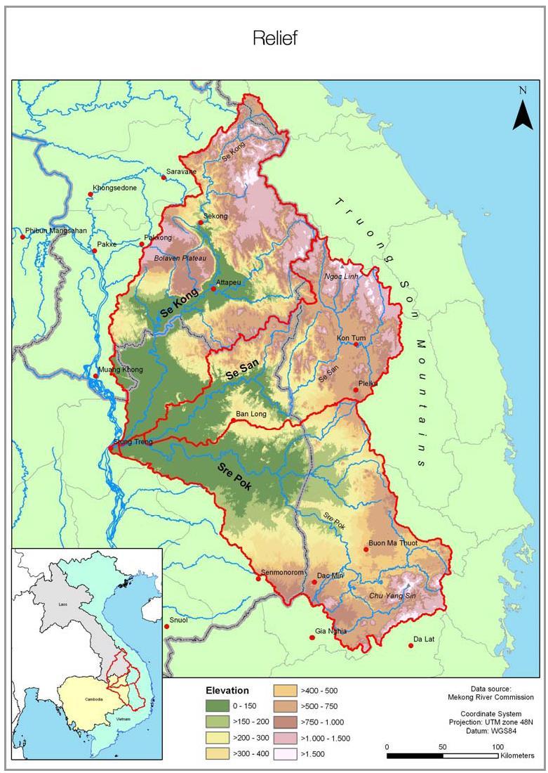 The sub-basins of the Sesan, Srepok and Sekong rivers (3S) basin, which takes a significant role in the LMB (social, economic, cultural and environmental factors).