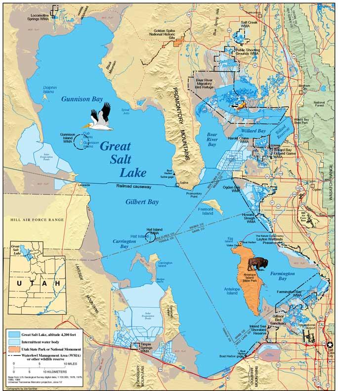 FIG 4: The Great Salt lake, USA 4,400 Square kilometer, 400 W