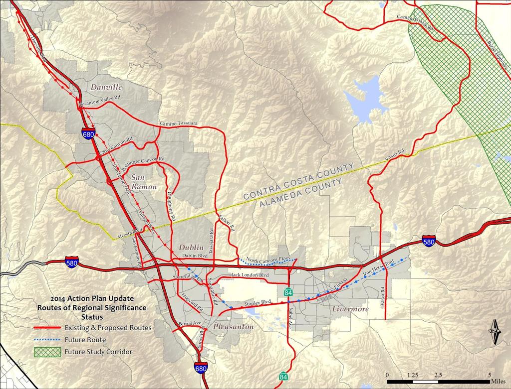 Figure 1: Tri-Valley Routes of Regional Significance