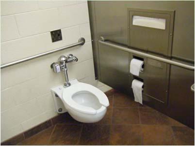 Dispensers: 604.7, 604.11.7 Water Closets and Toilet Compartments Allows for recessed dispenser. Wheelchair-Accessible Compartments: 604.9.