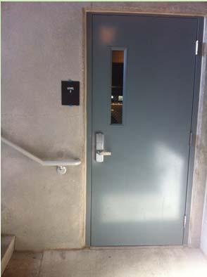 Doors: 404.2.3 Obstructions to the Maneuvering Clearance (New) Prohibits the use of knee and toe clearances (i.e., under sinks or counters) when overlapping maneuvering space at a door.