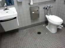 1109.2.1.6 Clear floor space Where doors swing into a family or assisted-use toilet or
