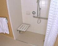 608.6 Thresholds 157 Thresholds in roll-in-type shower compartments shall be 1/2 inch maximum in height in accordance with Section 303.