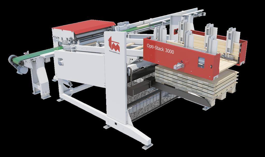 Opti-Stack 3000 Automated stacking system - Opti-Stack 3000 The Opti-Stack 3000 is a mechanical high-performance stacking system, designed to stack short workpieces from 380-2,500 mm (15 98 ), at