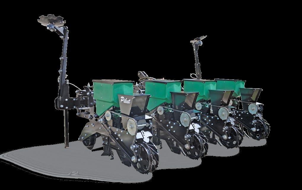 Planter is designed for planting different crops on smaller farms making use of tractor traction.