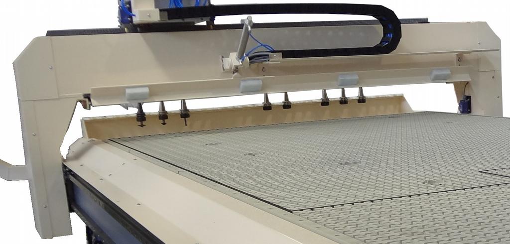The gantry provides a sturdy and straight surface for the Z axis head to travel along with precision and accuracy.