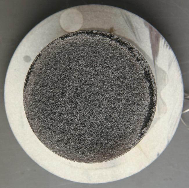 sample IP455 #1 Reinforcement fibers: carbon felt Test conditions: 2 MW/m², 60 s Low heat conduction causes local