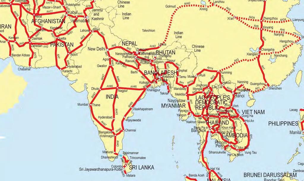 Asian Highway network Country Asian Highway, 2011 Length
