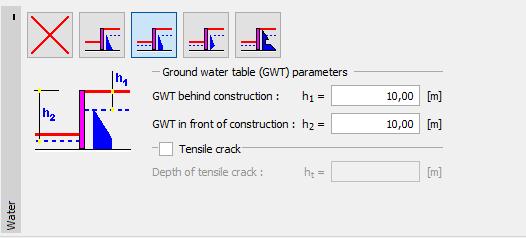 Frame Profile soils assigned to profile Lastly, define the GWT in the frame Water.