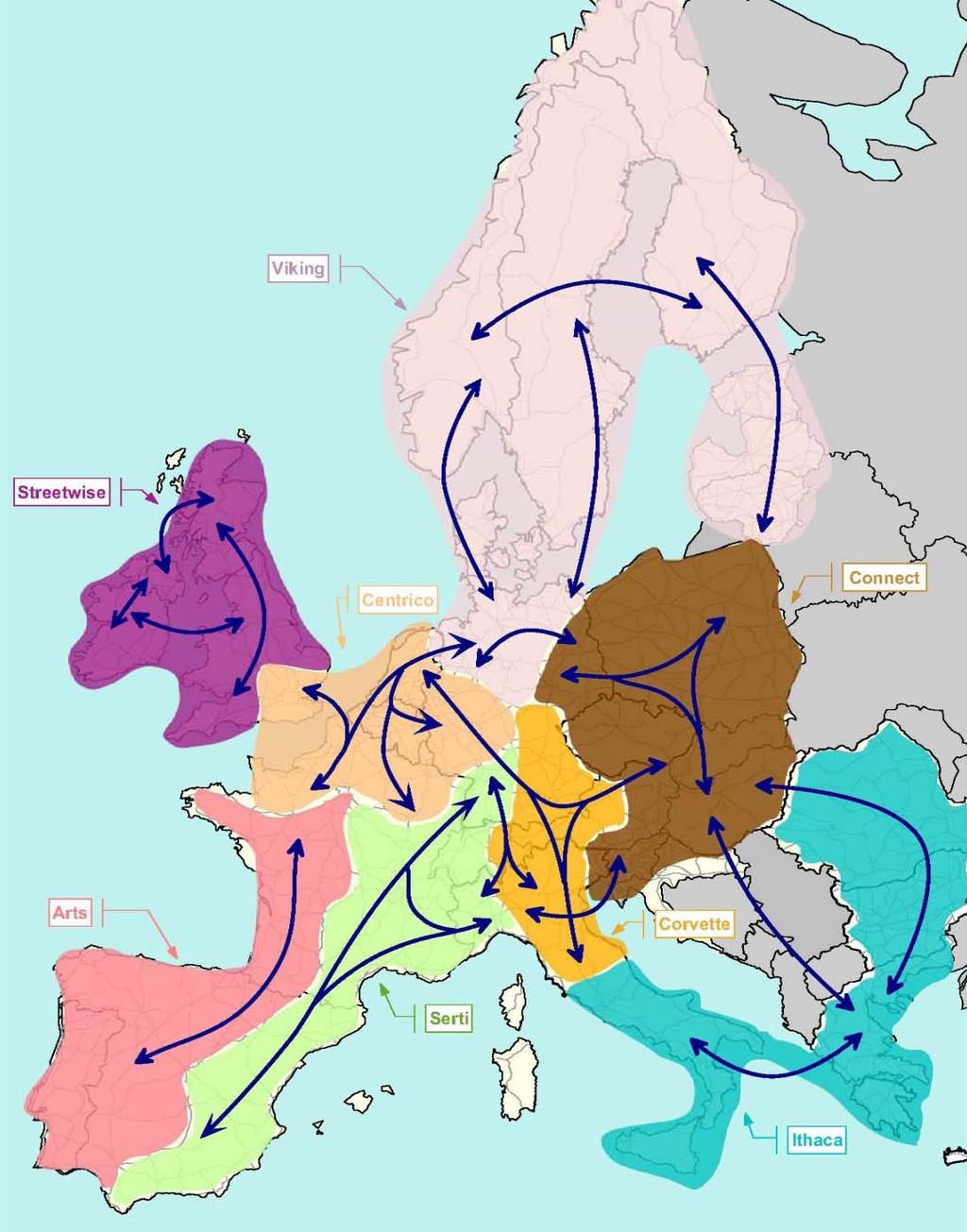 EasyWay : Corridors and Regions There are 8 EuroRegions Greece chairs the ITHACA ER (blue) Greece Romania Cyprus Southern Italy Attempts to have Bulgaria and Malta join ITHACA for phase I (2007-2009)