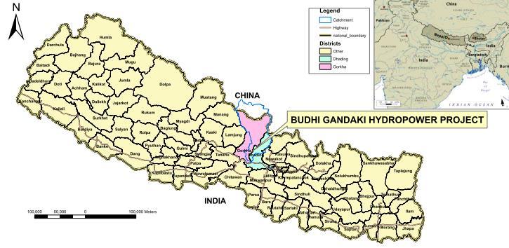 2. Project Location 4 Budhi Gandaki River, 2km from