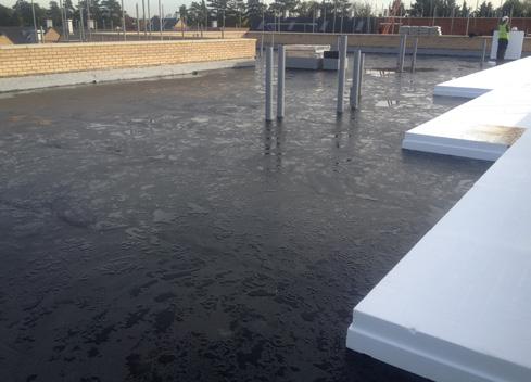 Waterproofing Layer in Inverted Roofs and Protected Flat Roofs, Including Zero Pitched Roofs Cold cure system