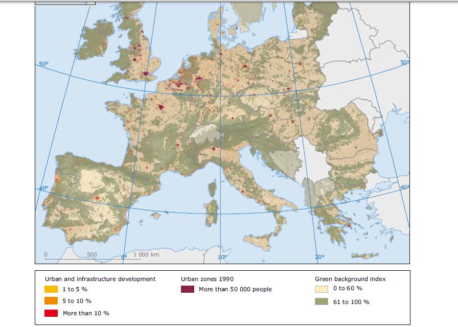 The European picture The most visible impacts are in countries or regions with: High population density and economic activity