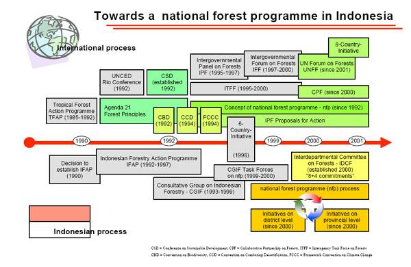In the CGIF Meeting 2001, four issues were added as additional commitments, relating with forest fire, the national forest programme, land tenure and forest management systems.