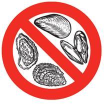 Two public health messages Public Health Warning Danger Do Not Eat Wild Shellfish Wild shellfish can cause illness Ongoing standing warning Unsafe to eat wild shellfish from: marinas sewage and other