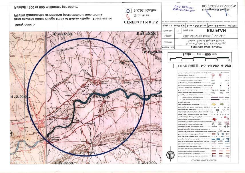 ii) Location (map showing general location, specific location, and project boundary & project site layout) with coordinates: Location of the project issued by the Department of Mines & Geology and